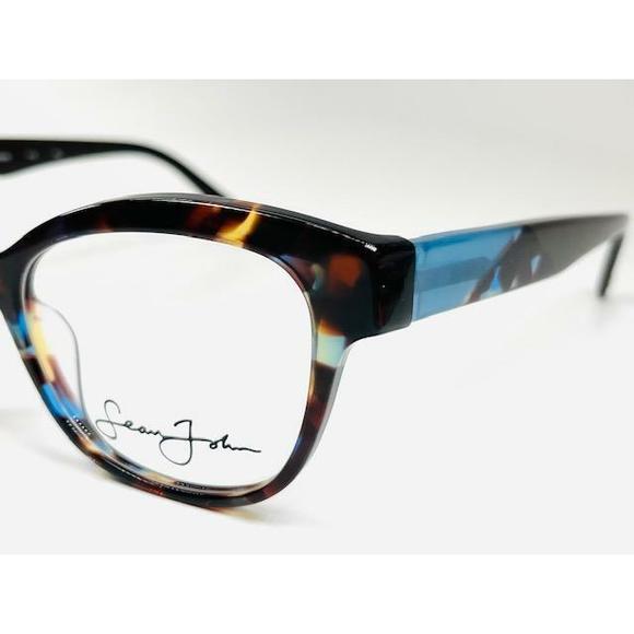 New SEAN JOHN SJLO 6049E 415 Blue & Brown Tortoise Eyeglasses 55/19/145 main image 4